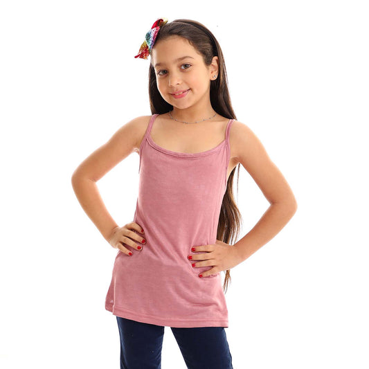Girls Spaghetti Sleeves Tank Top - توب بحمالات للبنات