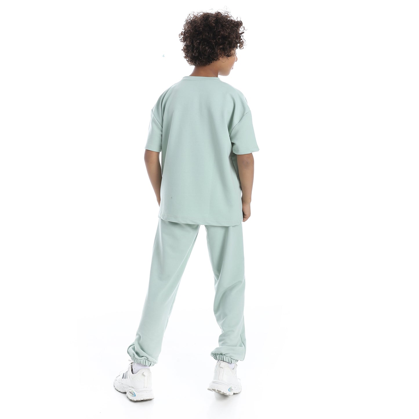 Front-Printed Pajama Set with Pants for Kids