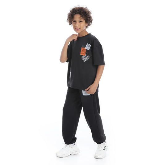 Half Sleeves Printed Pajama Set for Kids