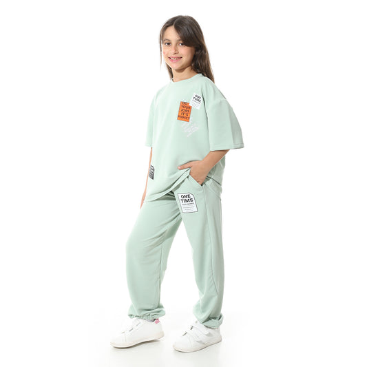 Half Sleeves Printed Pajama Set for Kids