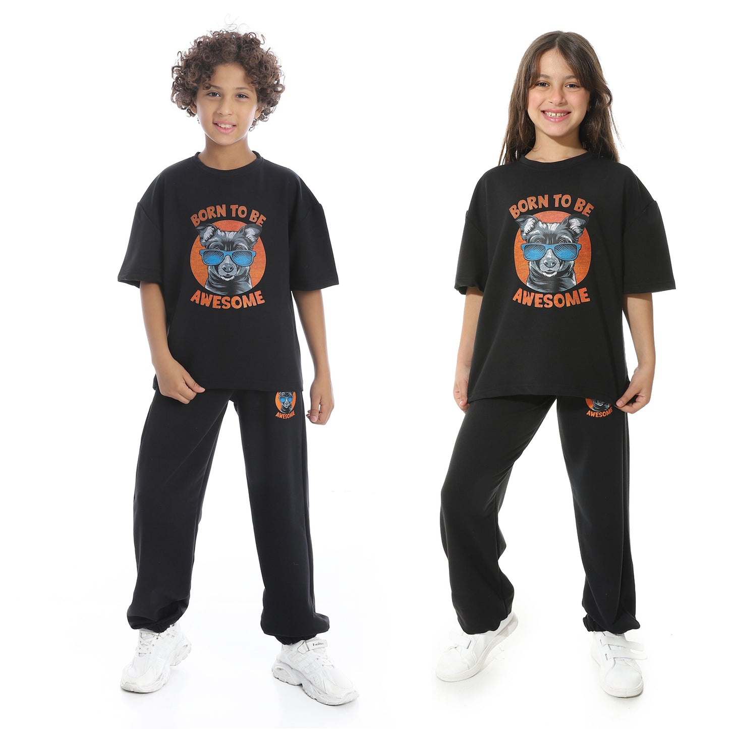 Half Sleeves Printed Dog Pajama Set for Kids
