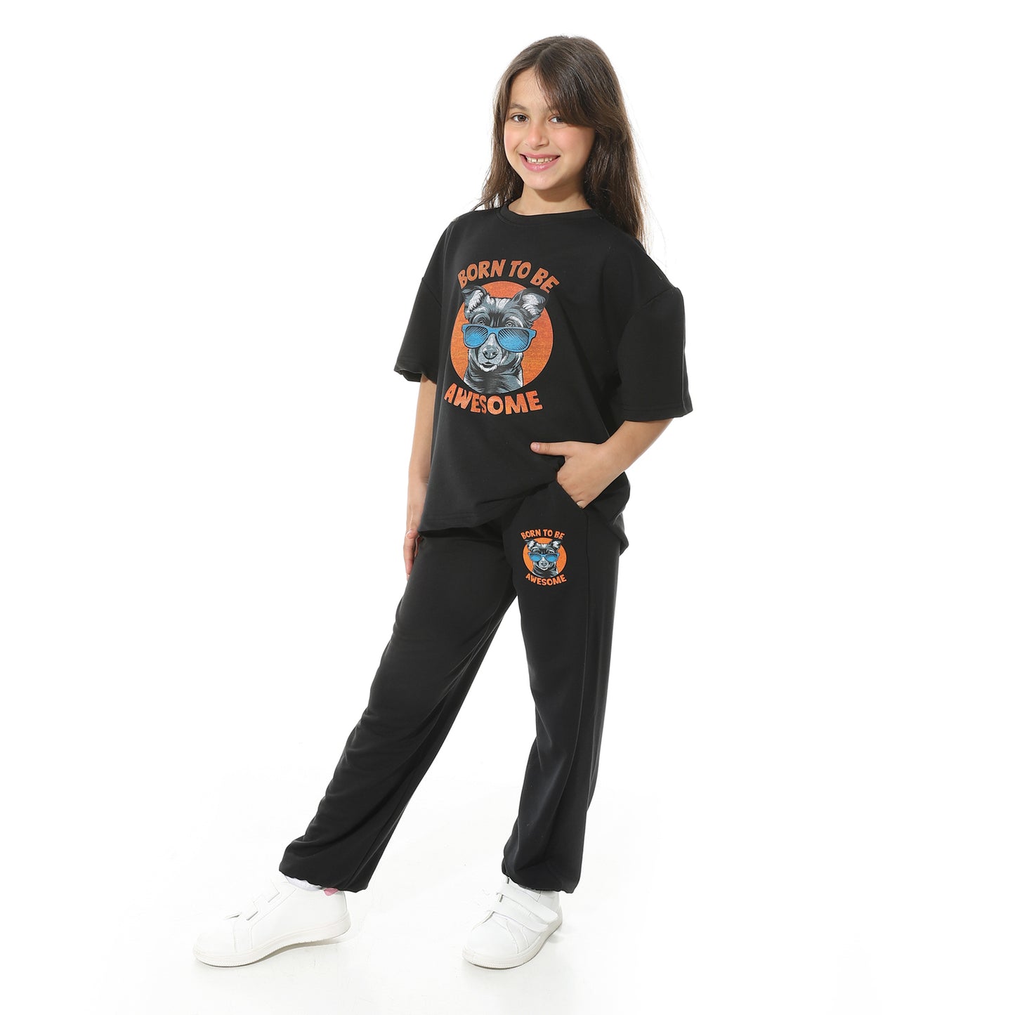 Half Sleeves Printed Dog Pajama Set for Kids