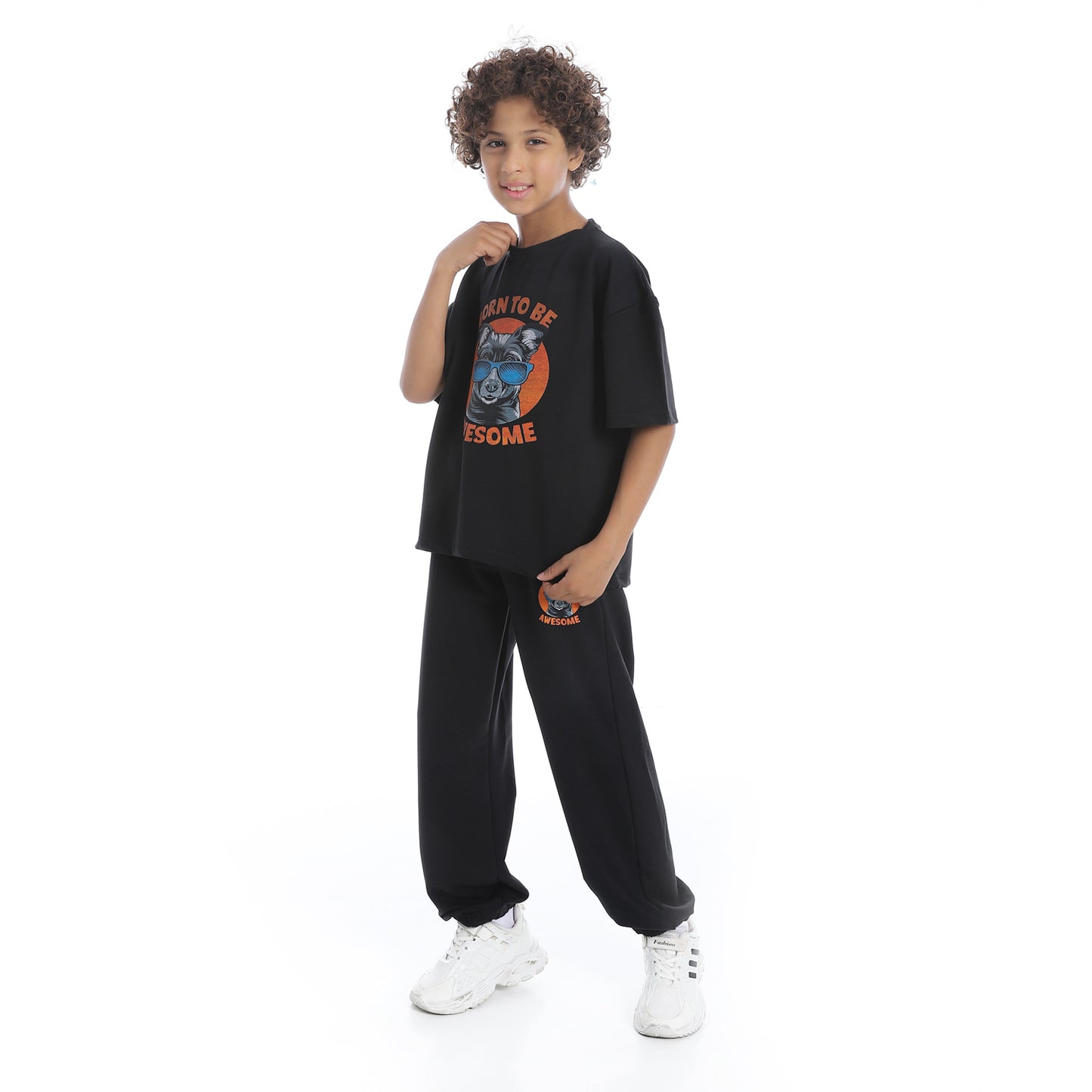 Half Sleeves Printed Dog Pajama Set for Kids