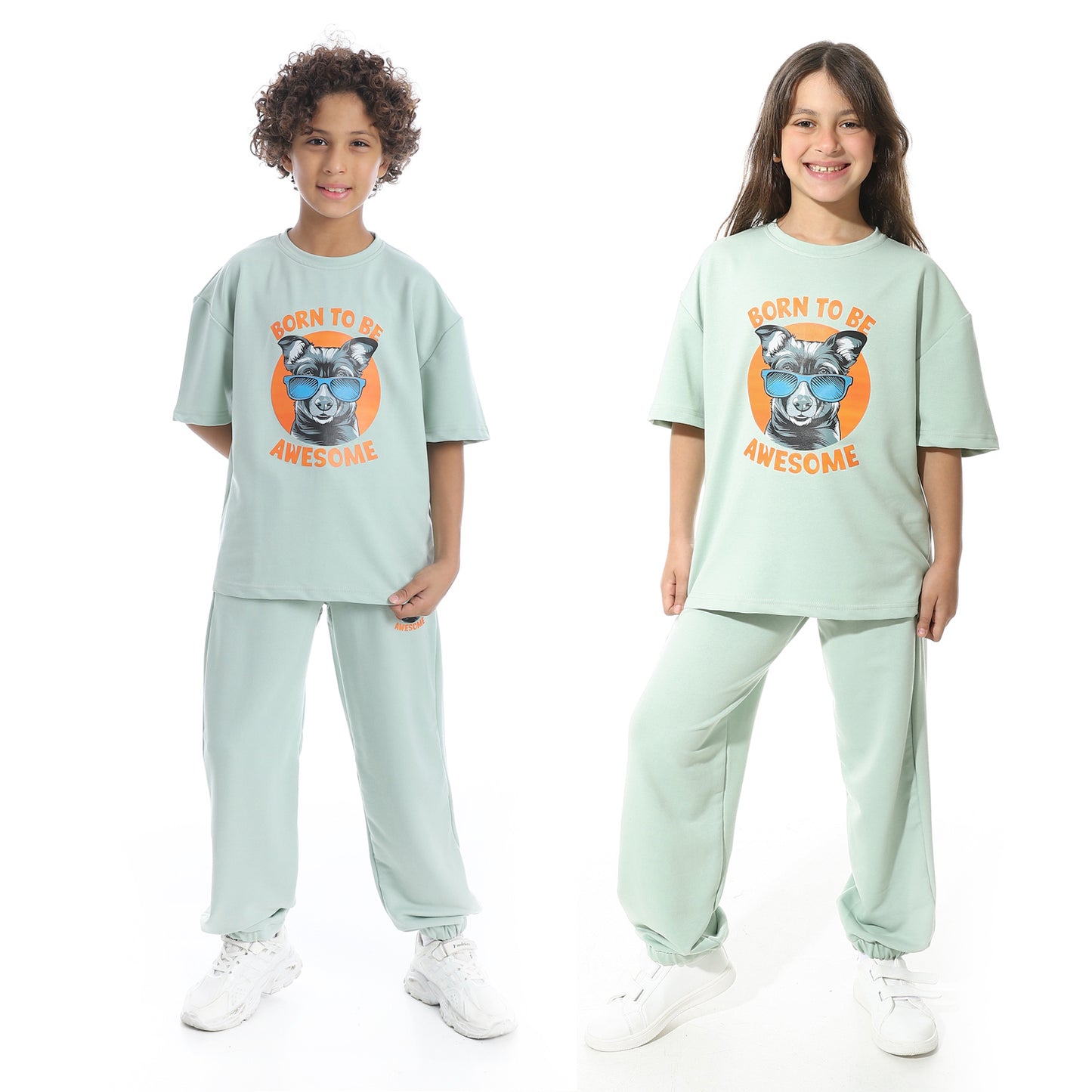 Half Sleeves Printed Dog Pajama Set for Teenagers