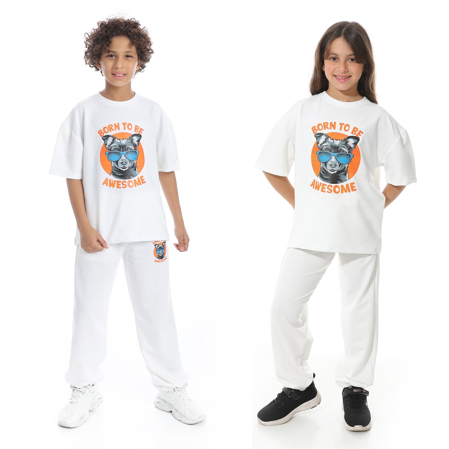 Half Sleeves Printed Dog Pajama Set for Kids