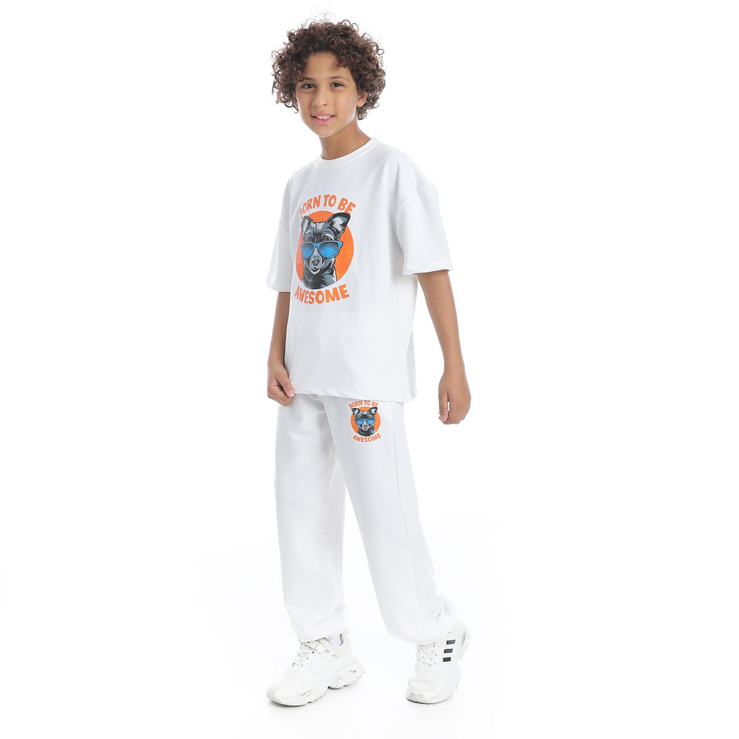Half Sleeves Printed Dog Pajama Set for Kids