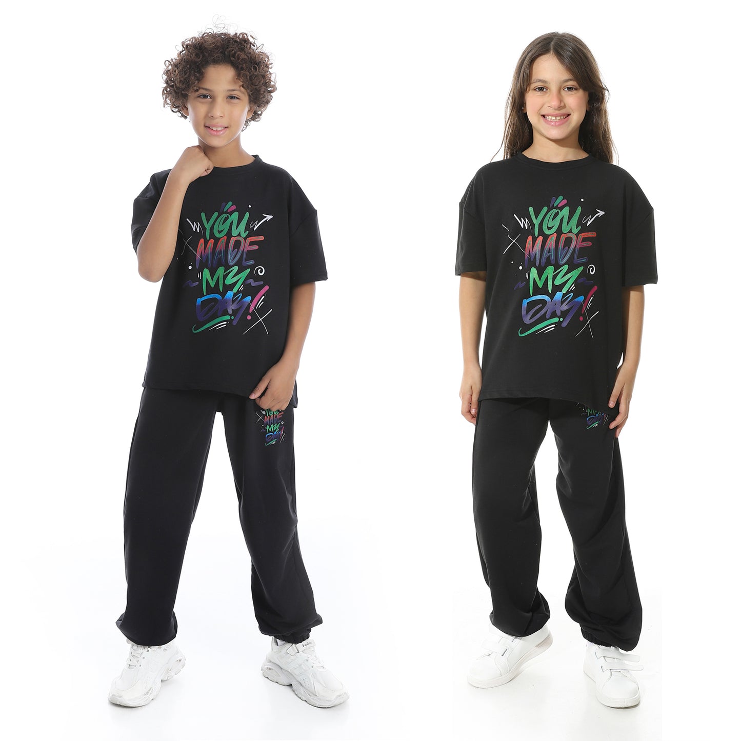 "You Made My Day" Printed Pajama Set for Kids