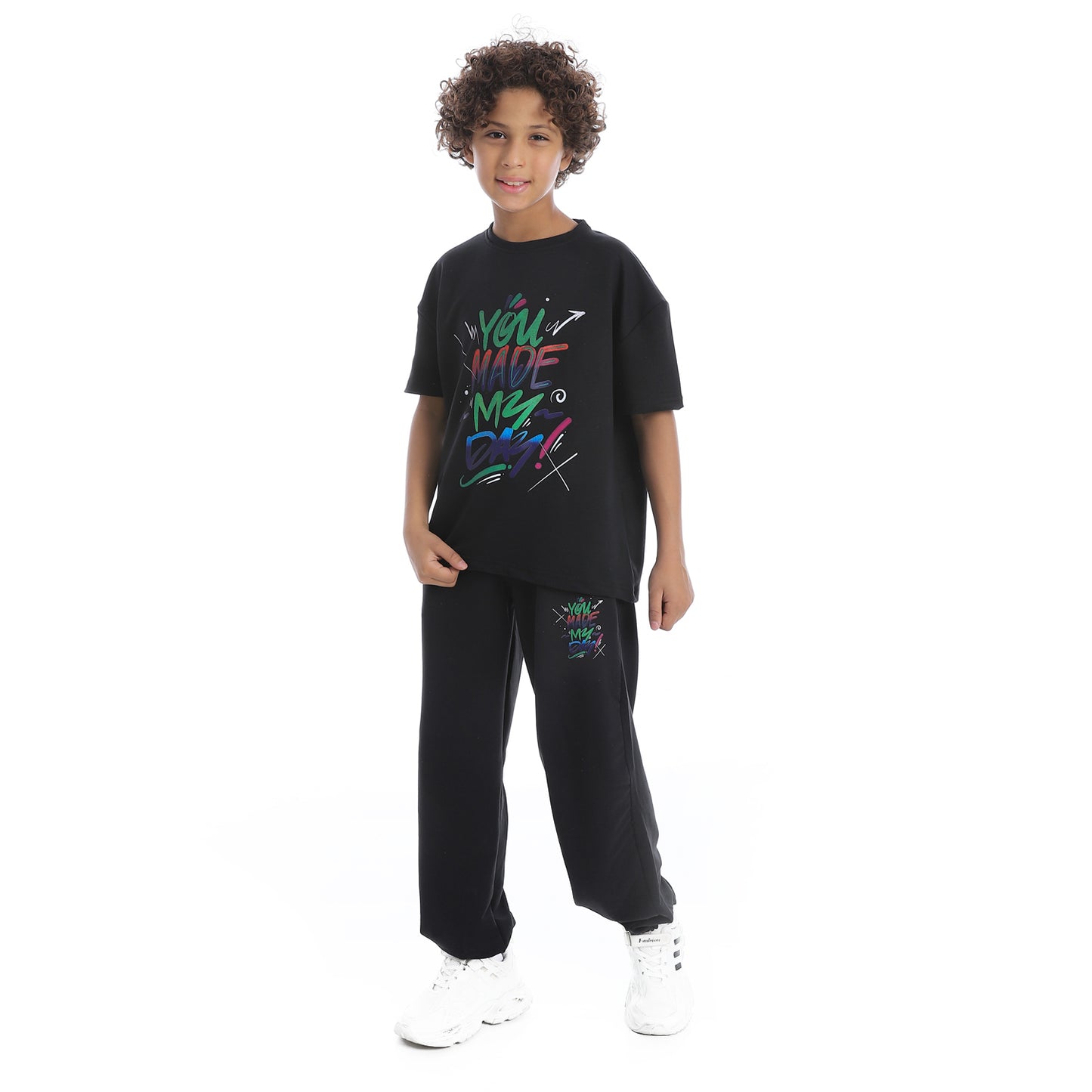 "You Made My Day" Printed Pajama Set for Kids