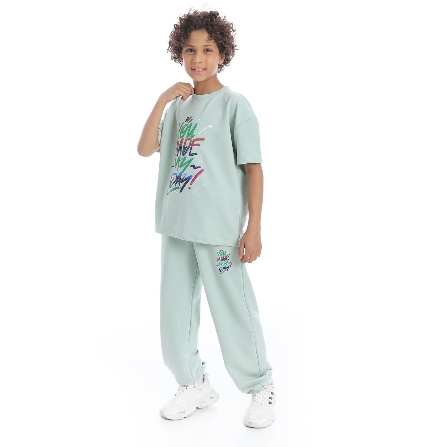 "You Made My Day" Printed Pajama Set for Kids