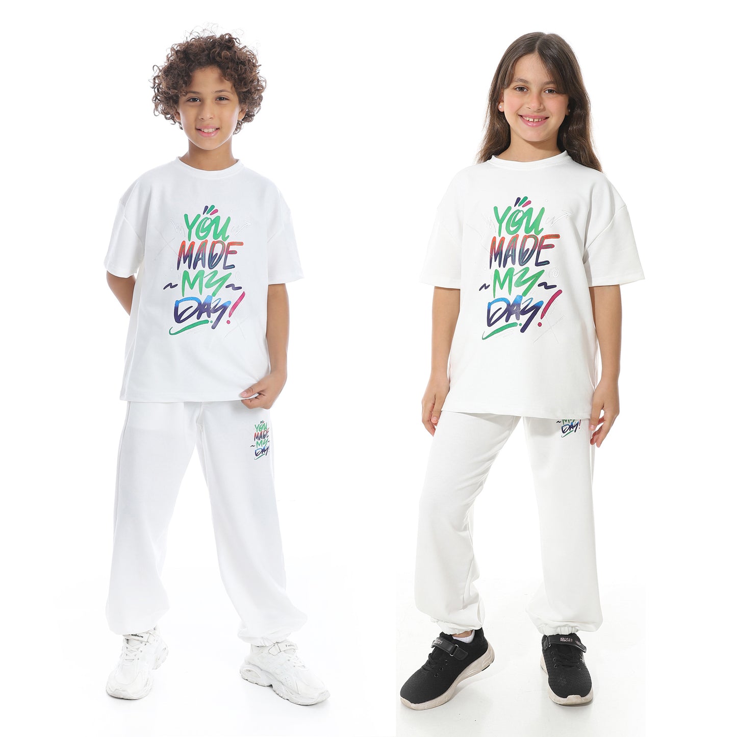 "You Made My Day" Printed Pajama Set for Kids