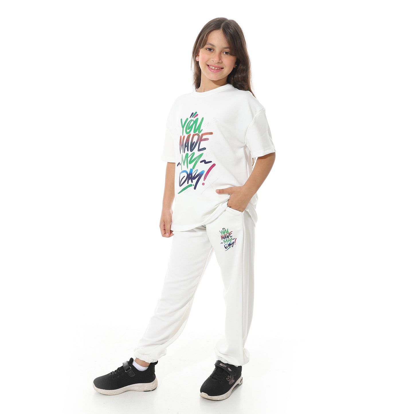 "You Made My Day" Printed Pajama Set for Kids