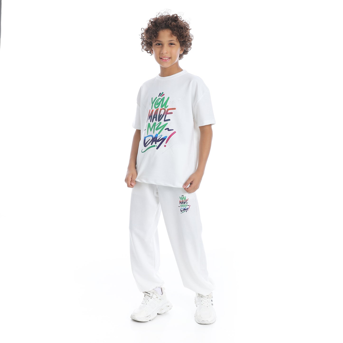 "You Made My Day" Printed Pajama Set for Kids