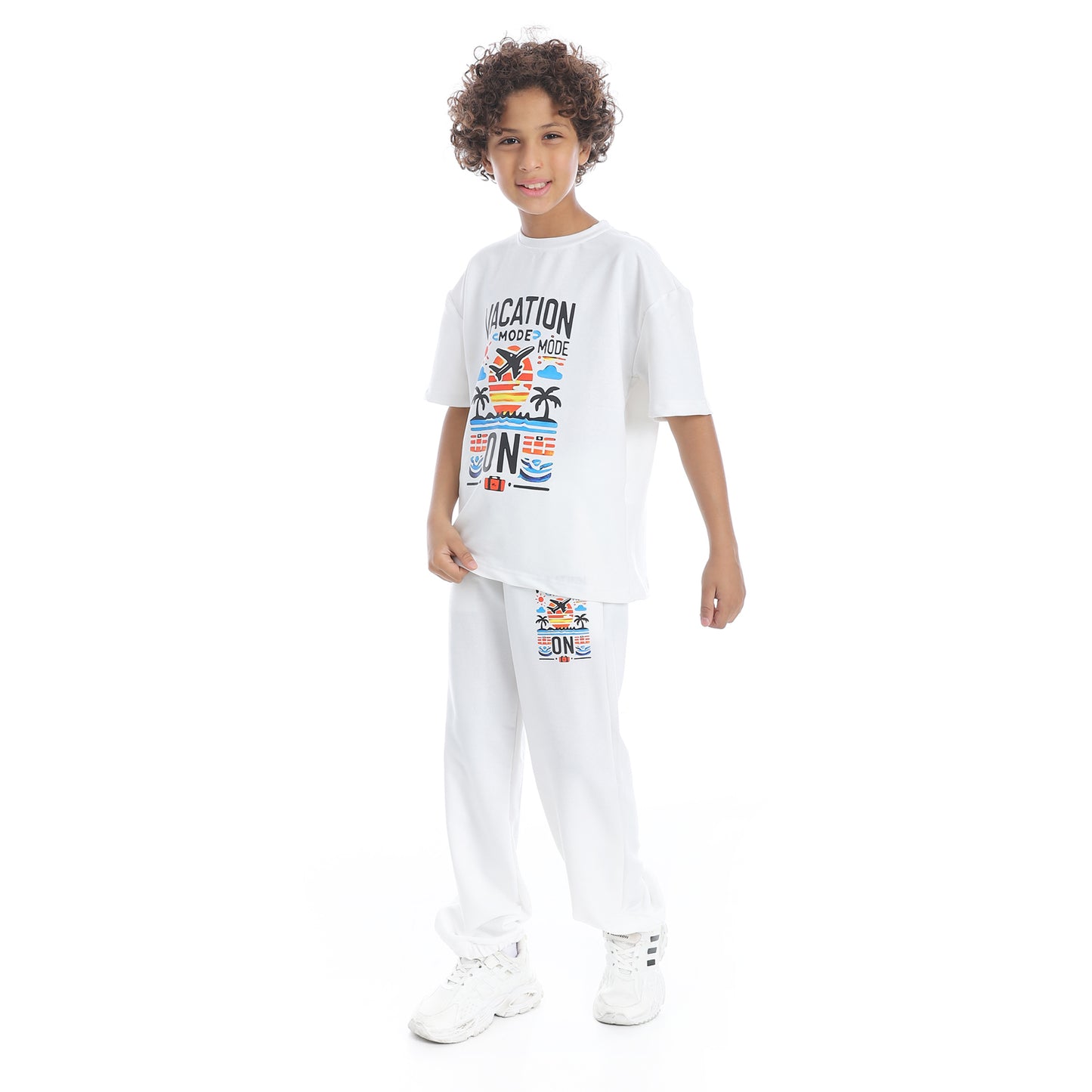 "Vacation On" Printed Pajama Set for Kids