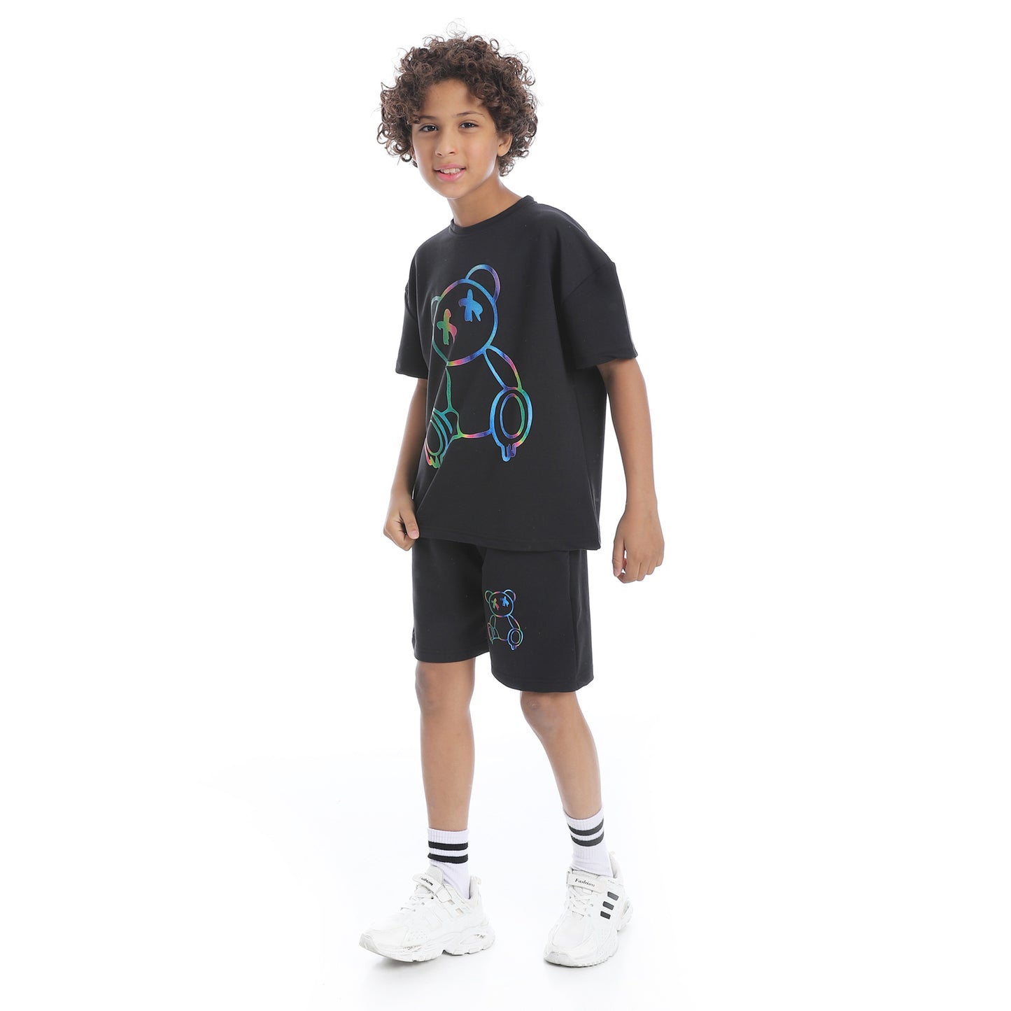 Bear Printed Pajama Set with Short for Teenagers