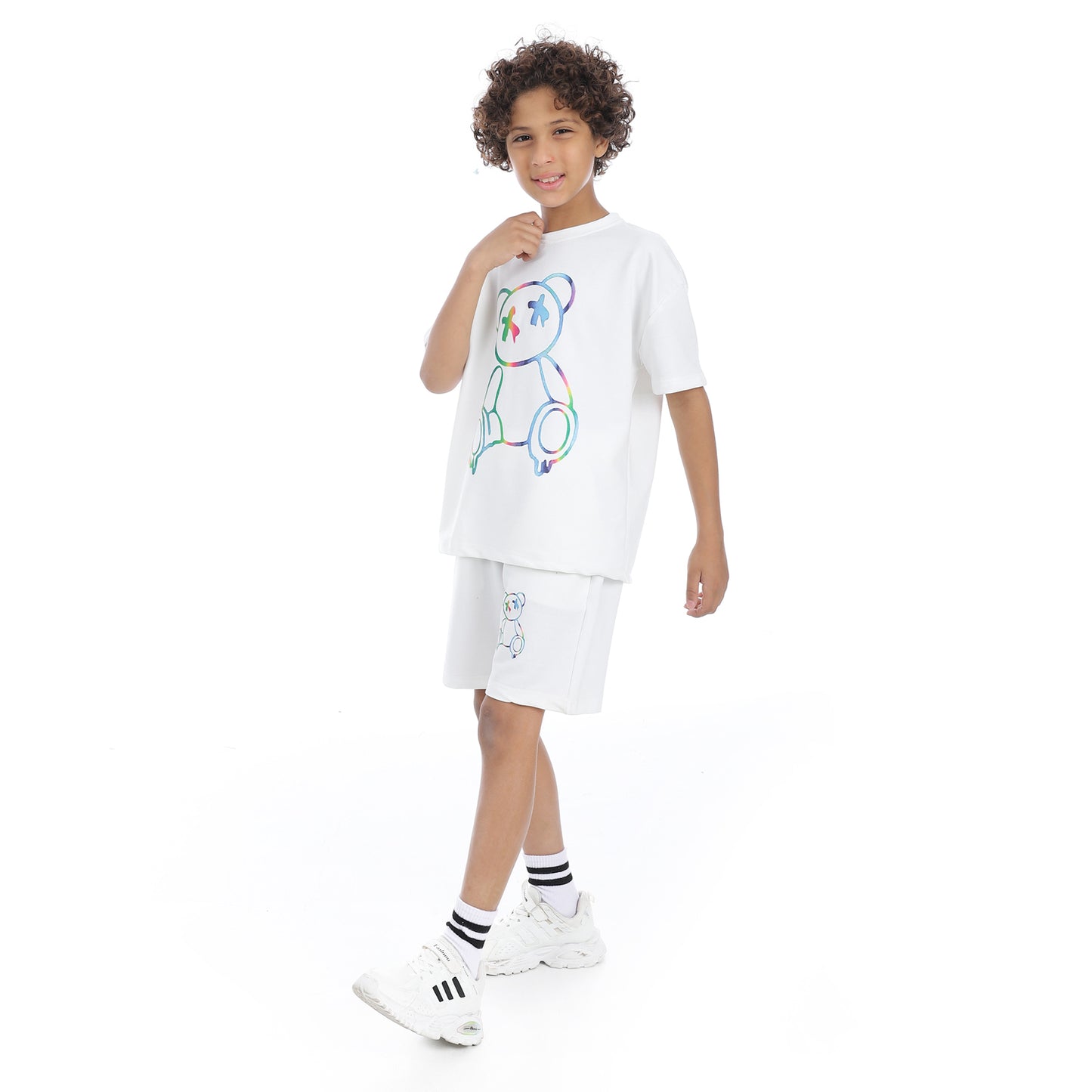 Bear Printed Pajama Set with Short for Teenagers