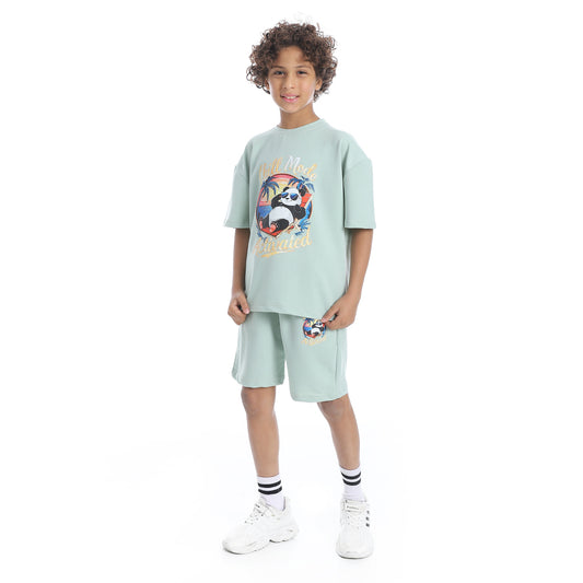 Panda Printed Short Pajama Set for Teenagers