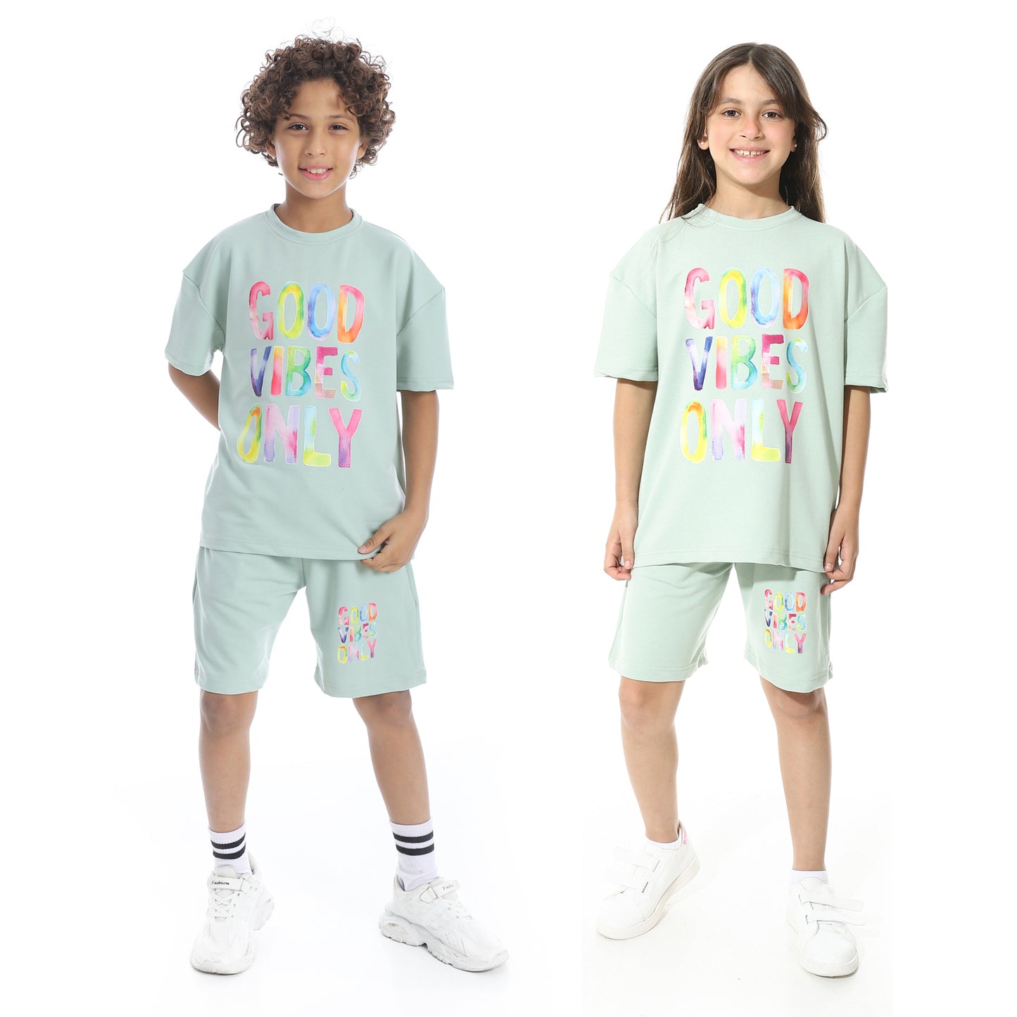 "Good Vibes Only" Printed Pajama Set for Teenagers