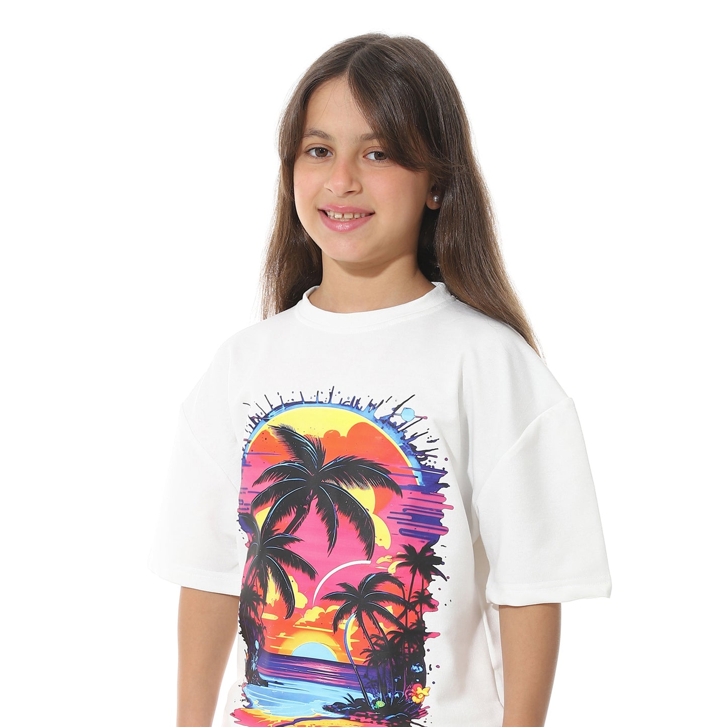 Palm Trees Printed Short Pajama Set for Kids