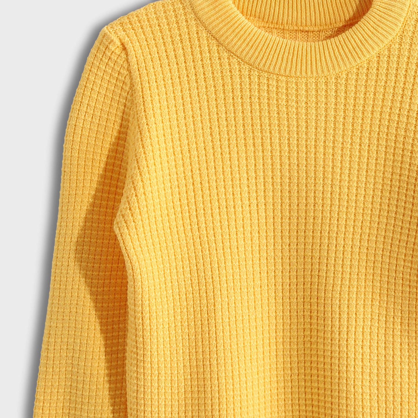 Pullover Round Neck Plain Biscuit - بلوفر بياقة دائرية وطبعة بسكويت سادة