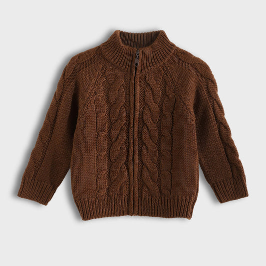 Knitted Pullover With Zipper - بلوفر محبوك بسحاب