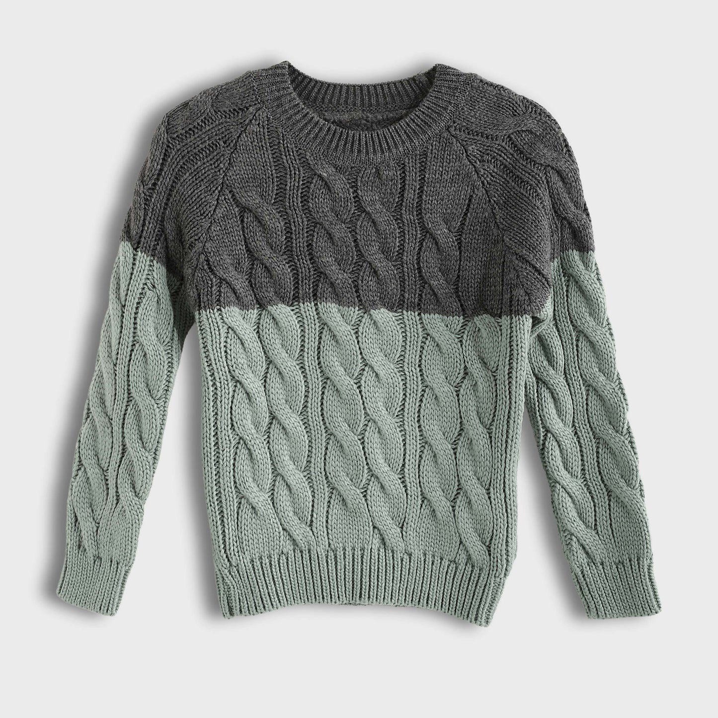 Knitted Crew Neck Pullover - بلوفر محبوك برقبة دائرية