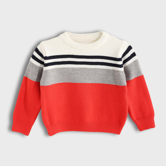 Striped Crew Neck Pullover - بلوفر مخطط برقبة دائرية