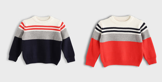 Bundle Of 2 Pullover Ronda Bouclette Striped
