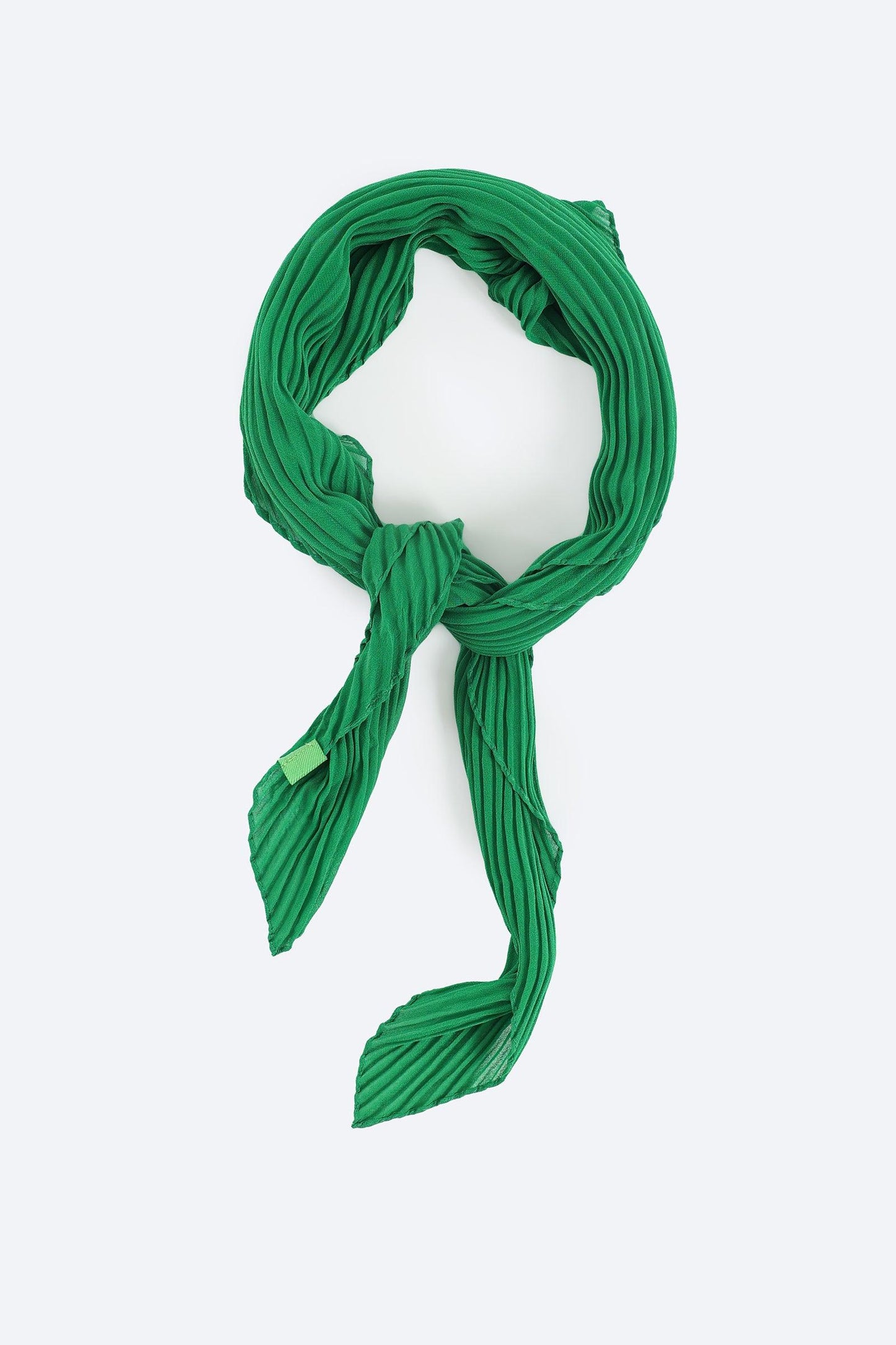 Classic Green Chiffon Plisse Scarf