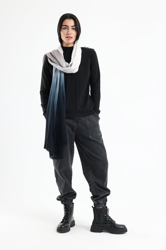 Dark Gray Colored Cotton Scarf