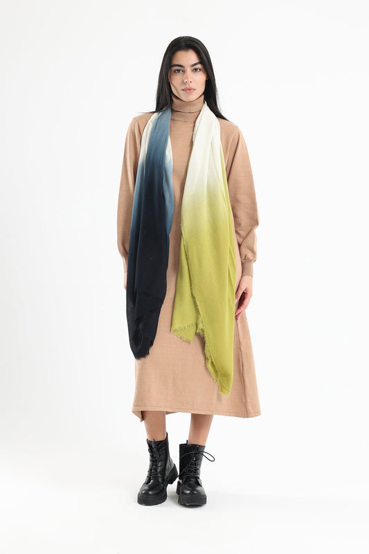 Kaki Colored Cotton Scarf