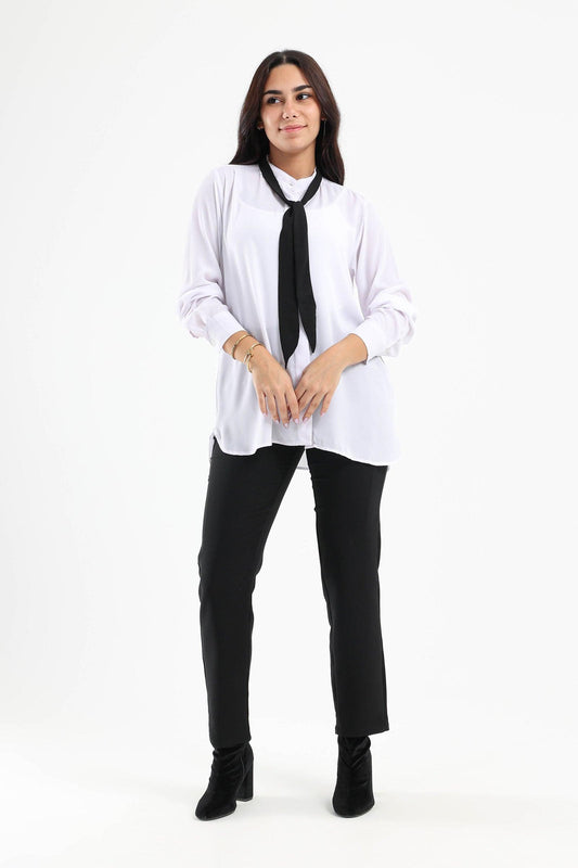 Crepe Blouse with Tie Knot