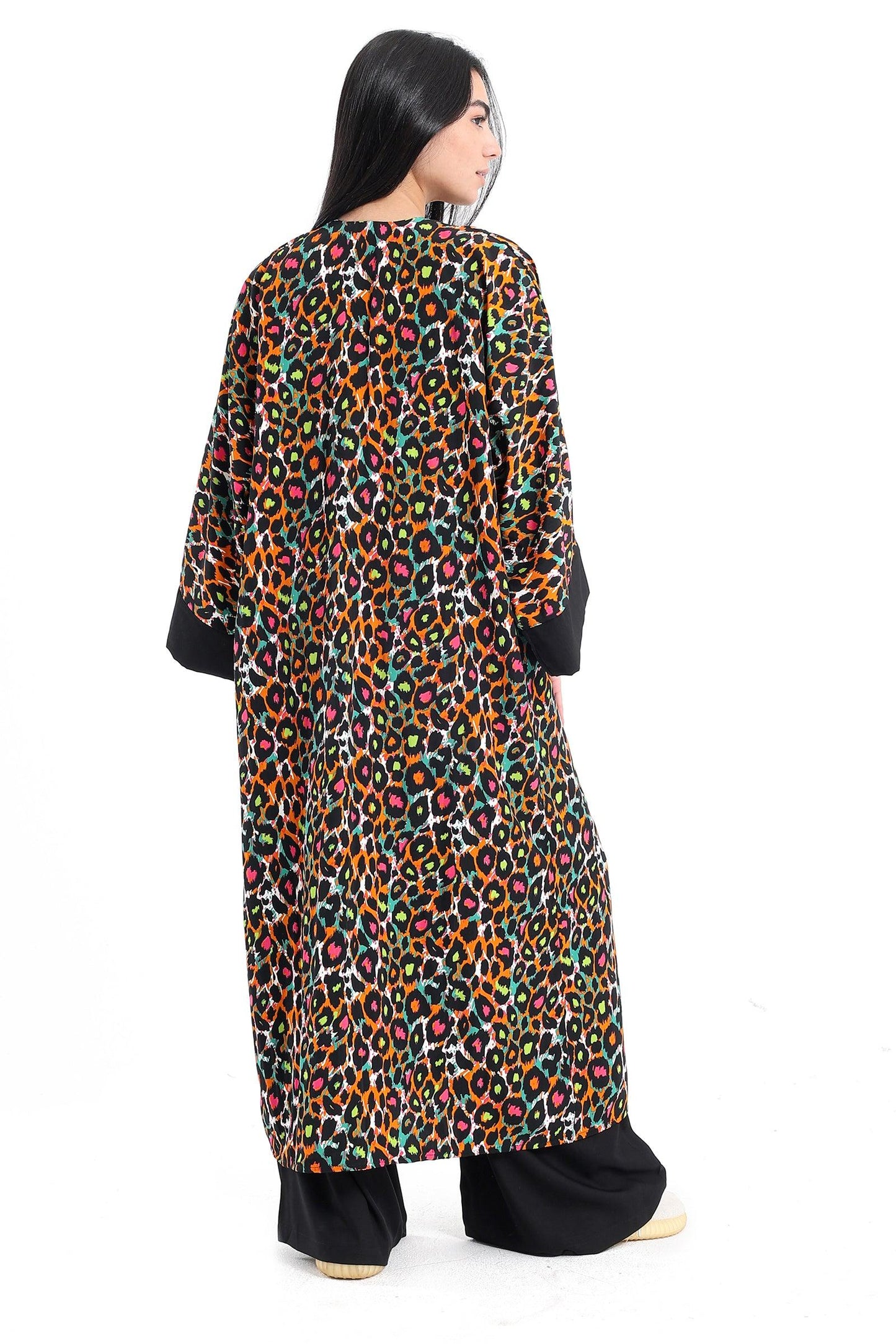 Colored Leopard Print Kimono