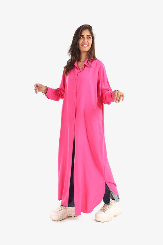 Round Hem Shirt Dress