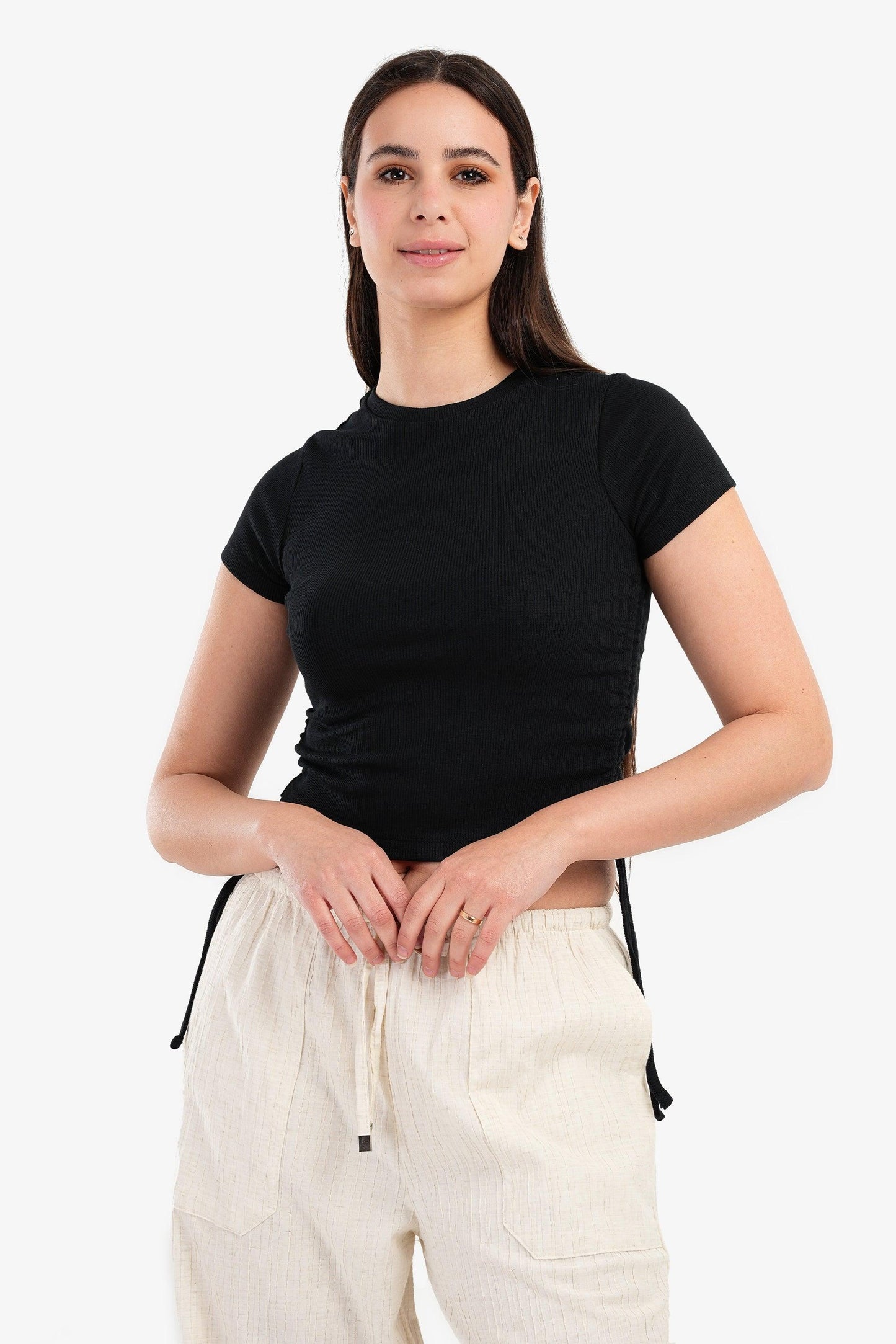 Crop Top with Side Drawstring