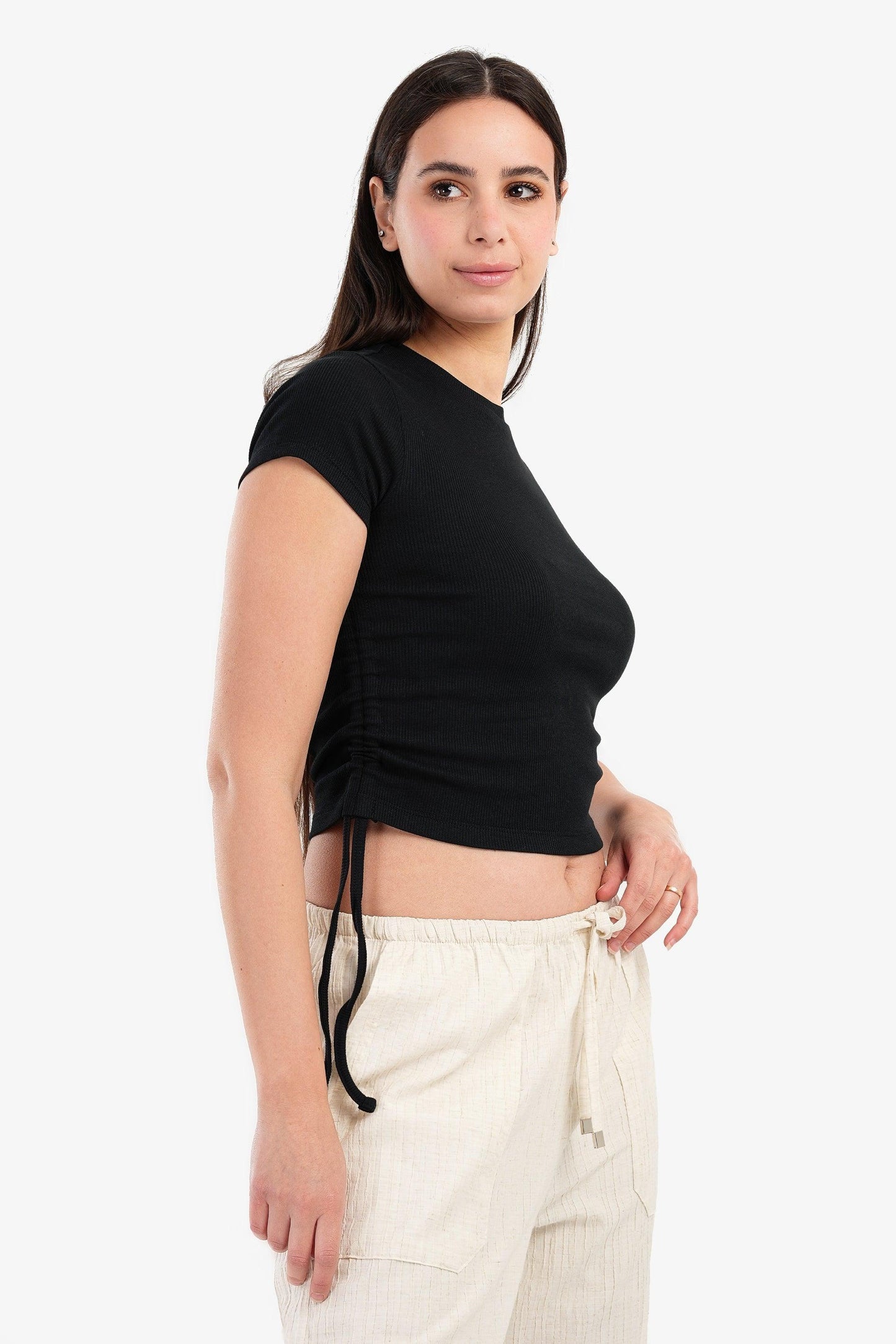Crop Top with Side Drawstring