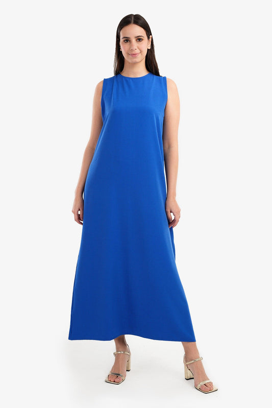 Round Neckline Sleeveless Dress