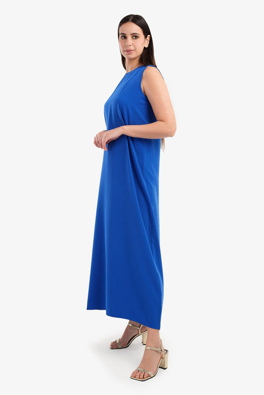 Round Neckline Sleeveless Dress