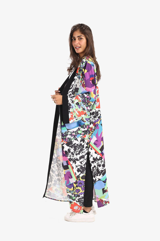 Printed Straight Hem Kimono
