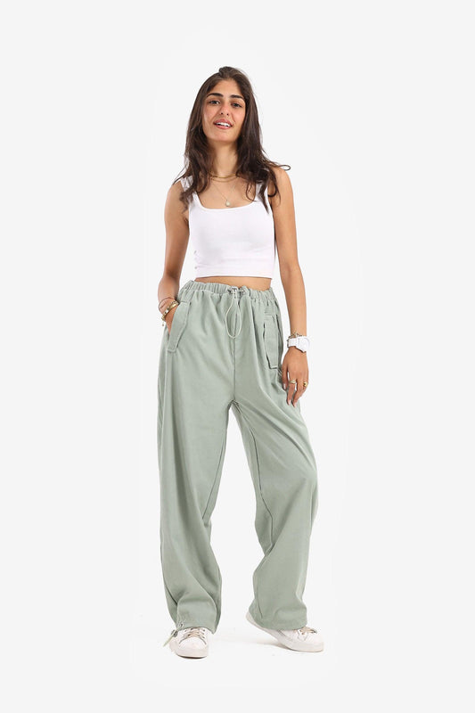 Casual Pants with Drawstring Cuffs