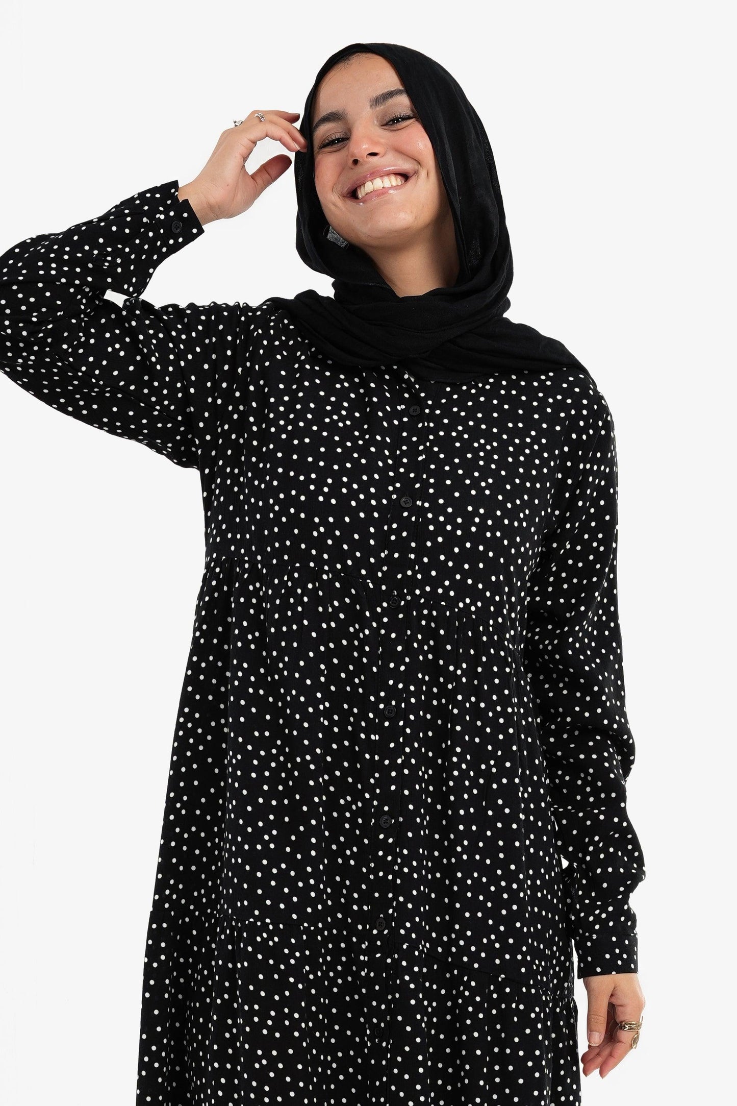 Polka Dots Black Dress