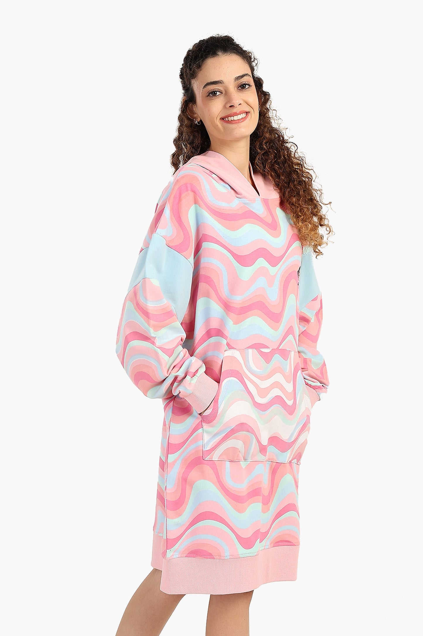 Dropped Shoulder Printed Nightgown