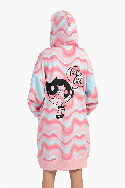 قميص نوم مطبوع بكتف منسدل