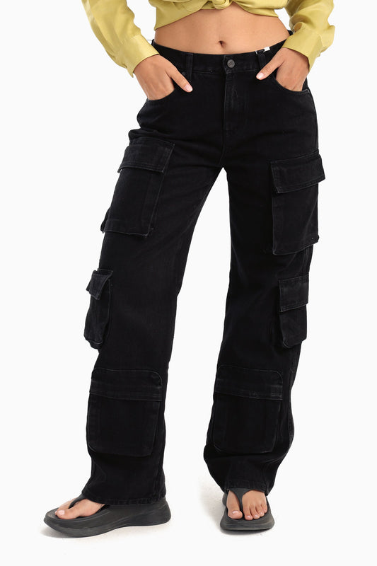 Black Cargo Jeans