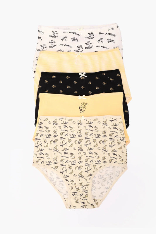 مجموعة من 5 سراويل داخلية كاملة ملونة