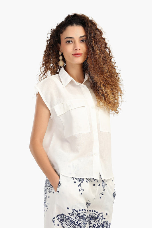 قميص كلاسيكي من مزيج القطن