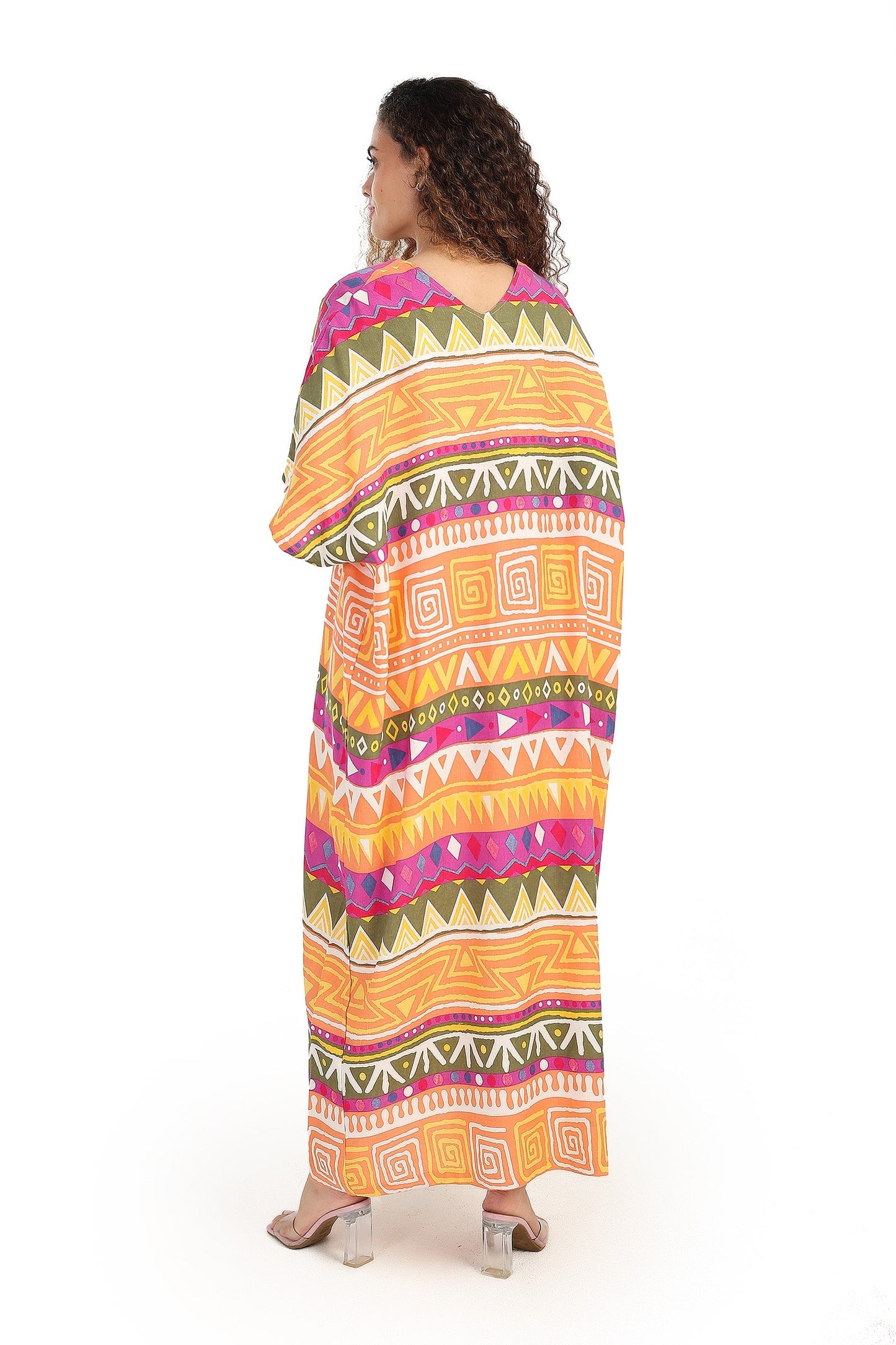 Printed V-Neck Maxi Dress