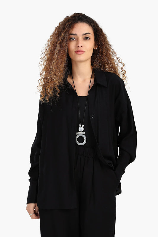 قميص استرخاء بكتف منسدل