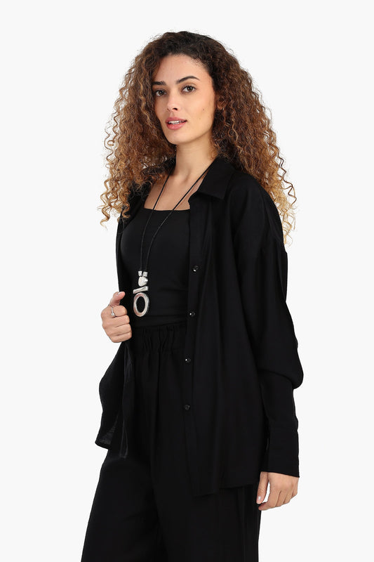 قميص استرخاء بكتف منسدل