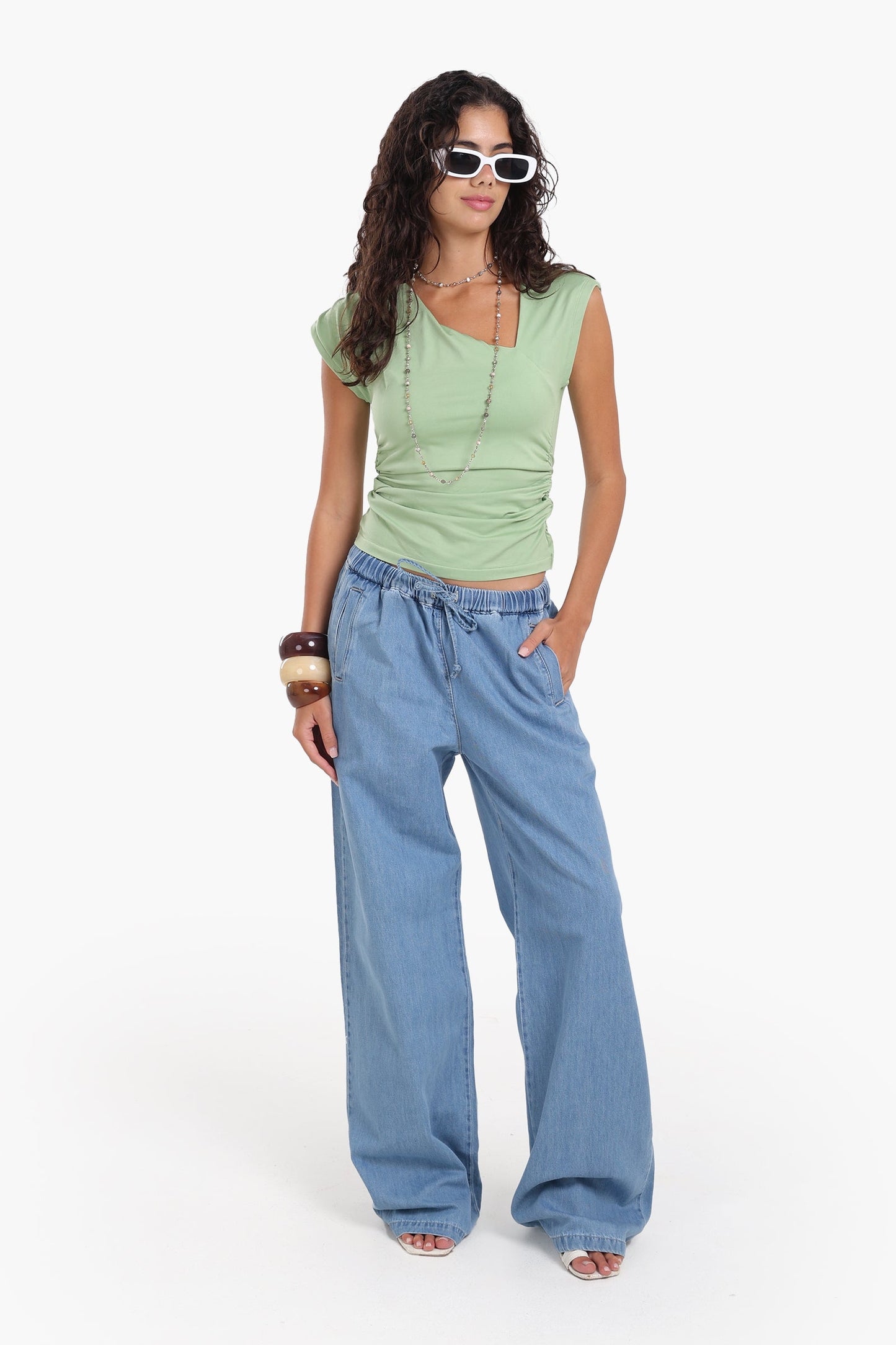Asymmetric V-Neck Top
