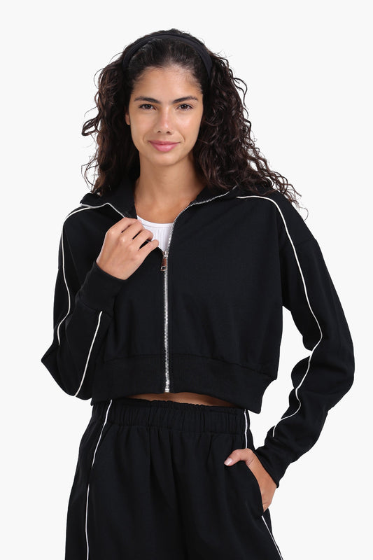 سترة استرخاء بخطوط جانبية